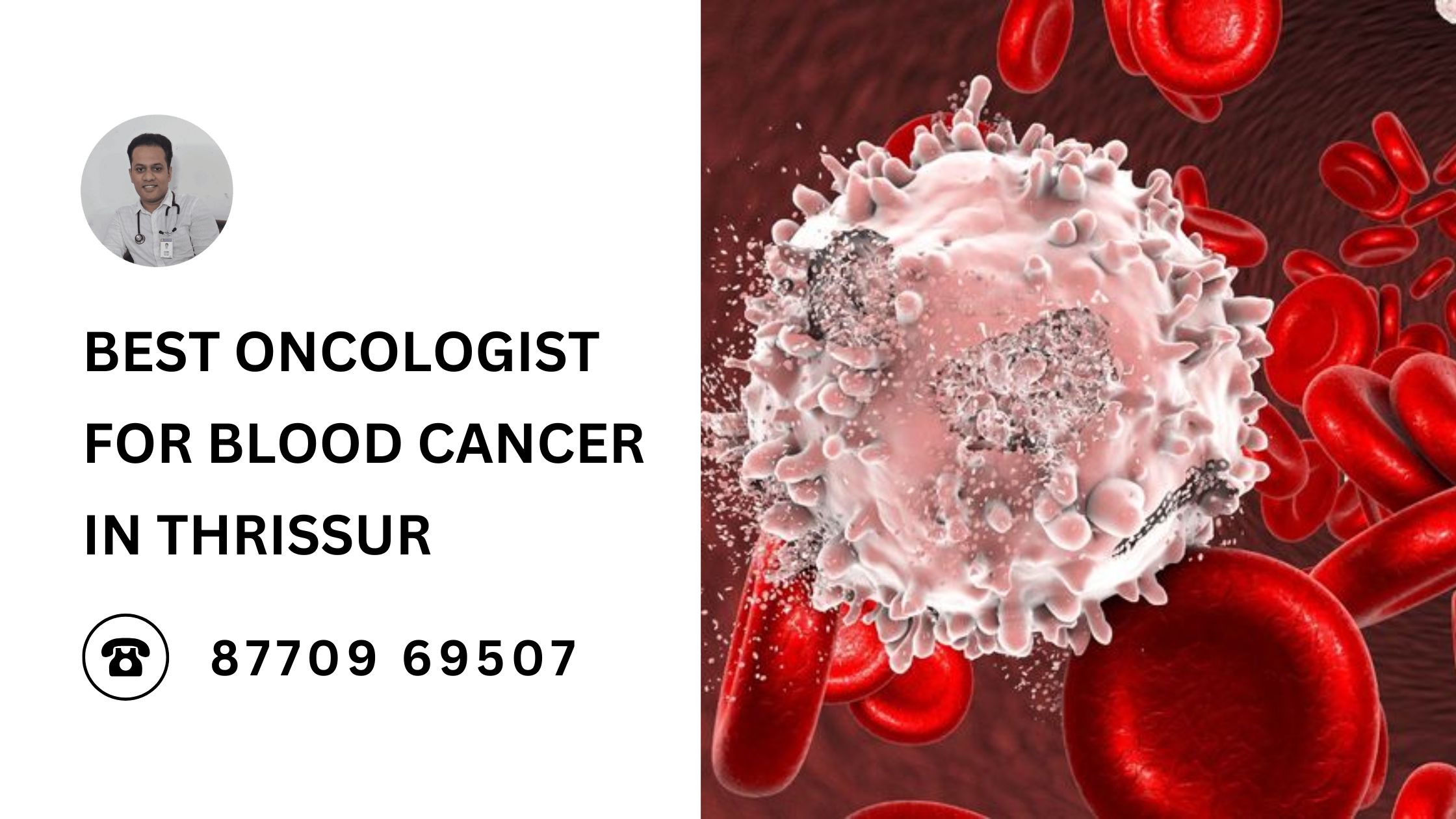 Dr. Bibin Francis, the best oncologist for blood cancer in Thrissur, providing expert cancer care at Jubilee Mission Medical College.