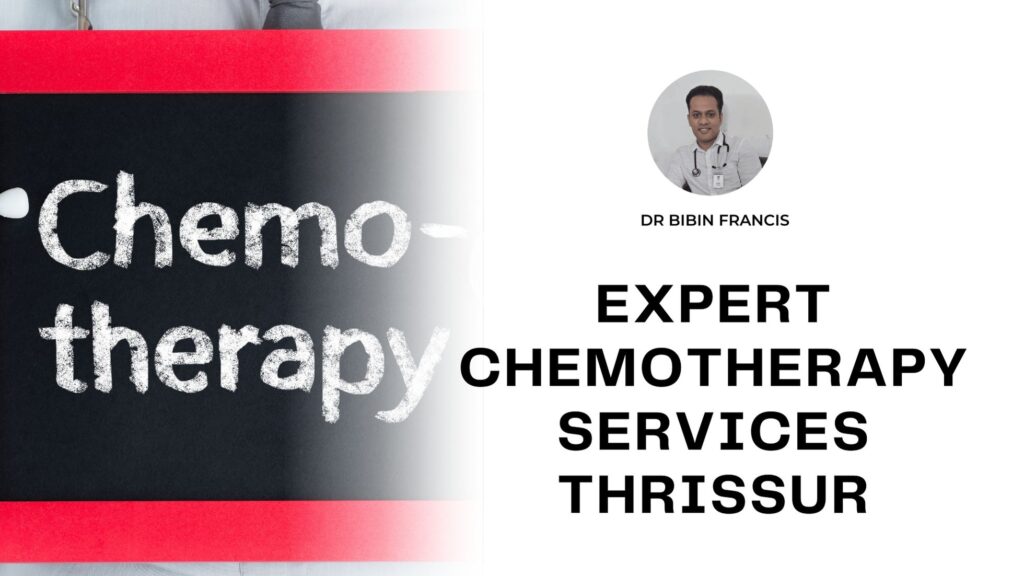 Dr. Bibin Francis consulting a patient during chemotherapy session in Thrissur