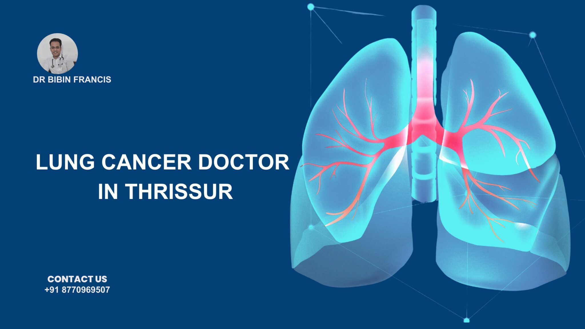 Dr. Bibin Francis, expert lung cancer doctor in Thrissur, consulting with a patient at Jubilee Mission Medical College.