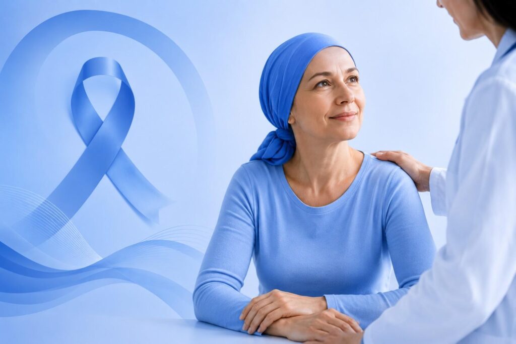 Treatment options for breast cancer discussed between a patient and cancer specialist.